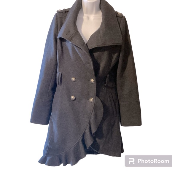 Xhilaration Pea Coat Women’s Size Small Black Wool Blend - Picture 1 of 2